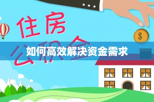 大溪如何高效解决资金需求