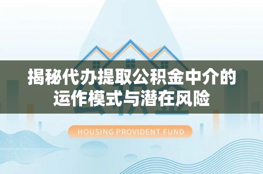 大溪揭秘代办提取公积金中介的运作模式与潜在风险