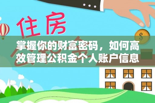大溪掌握你的财富密码，如何高效管理公积金个人账户信息