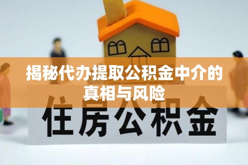 大溪揭秘代办提取公积金中介的真相与风险