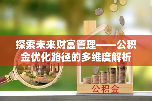大溪探索未来财富管理——公积金优化路径的多维度解析