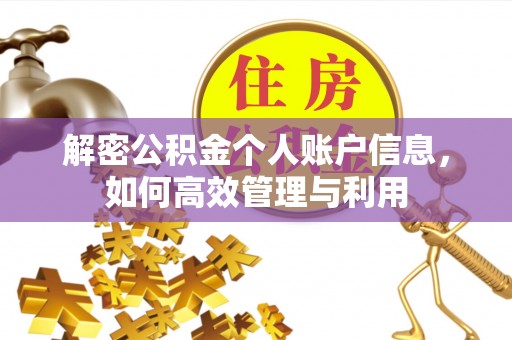 大溪解密公积金个人账户信息，如何高效管理与利用