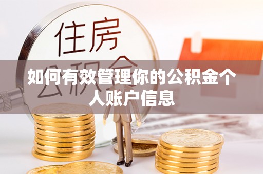大溪如何有效管理你的公积金个人账户信息
