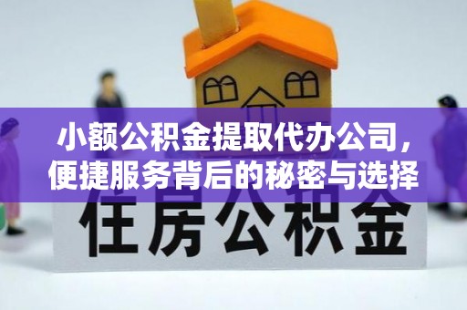 大溪小额公积金提取代办公司，便捷服务背后的秘密与选择指南