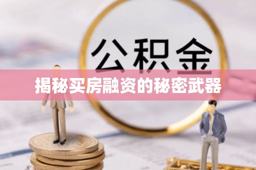 大溪揭秘买房融资的秘密武器