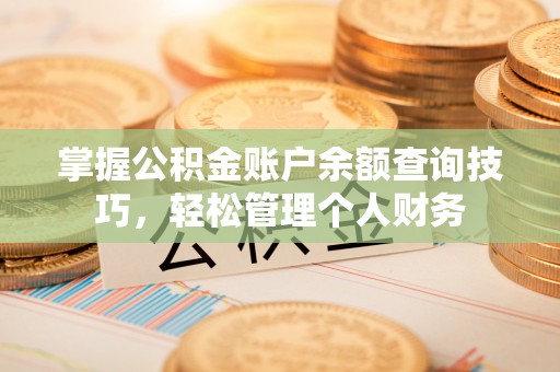 大溪掌握公积金账户余额查询技巧，轻松管理个人财务