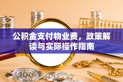 大溪公积金支付物业费，政策解读与实际操作指南