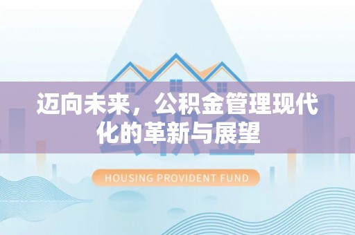 大溪迈向未来，公积金管理现代化的革新与展望